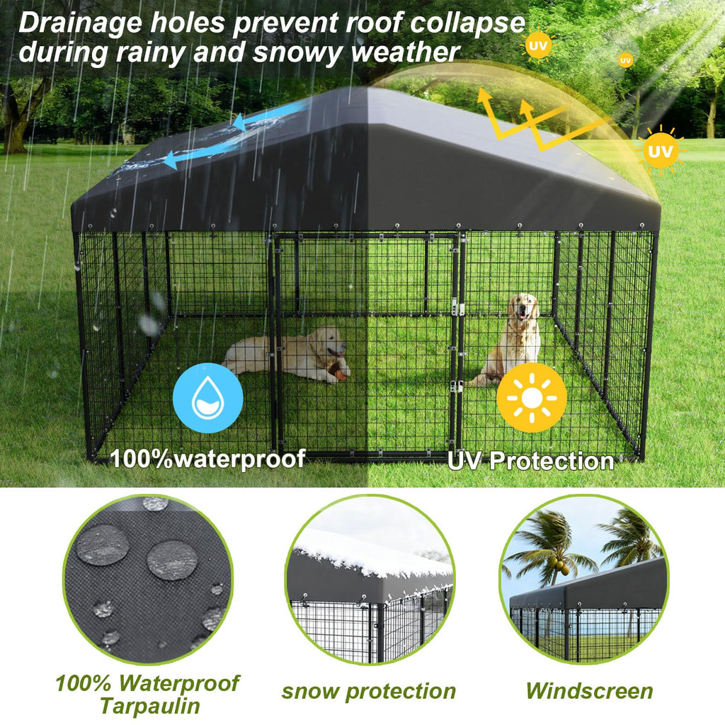 10 x 10 x 6 FT Outdoor Dog Kennel K9453