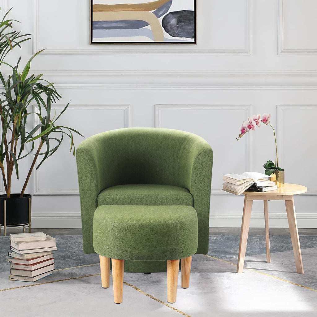 Green Accent Chair with Ottoman J74861
