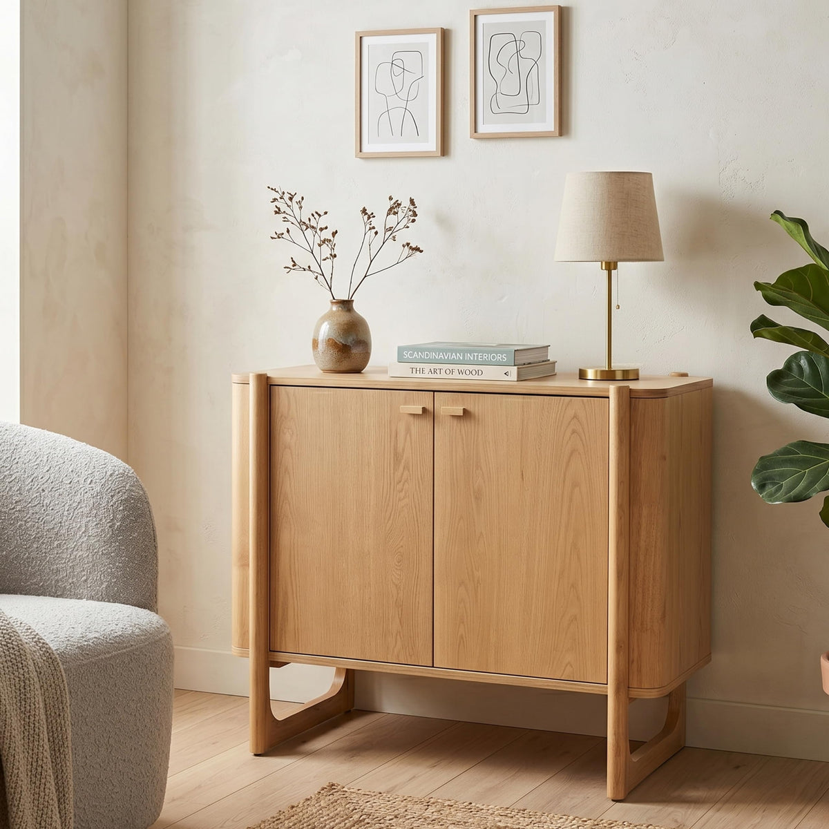 Solid Wood Accent Cabinet & Media Console Y375