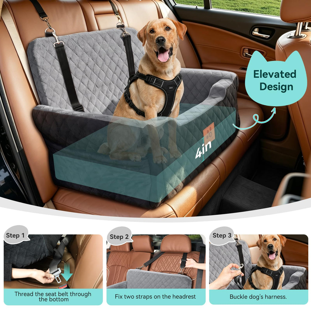 Dog Car Seat for Large/Medium Dogs Up to 55 lbs D8859