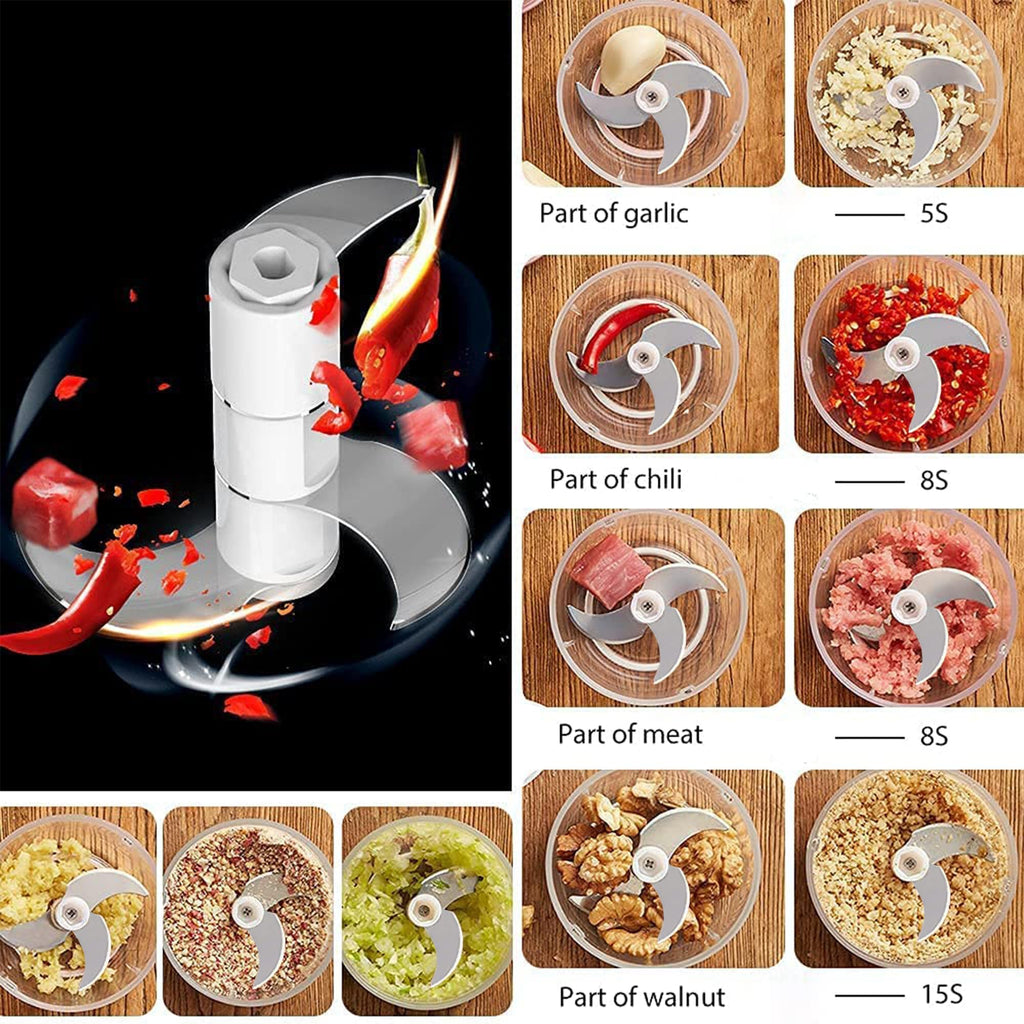 White 3 Cup USB Rechargeable Portable Electric Garlic Crusher J840094
