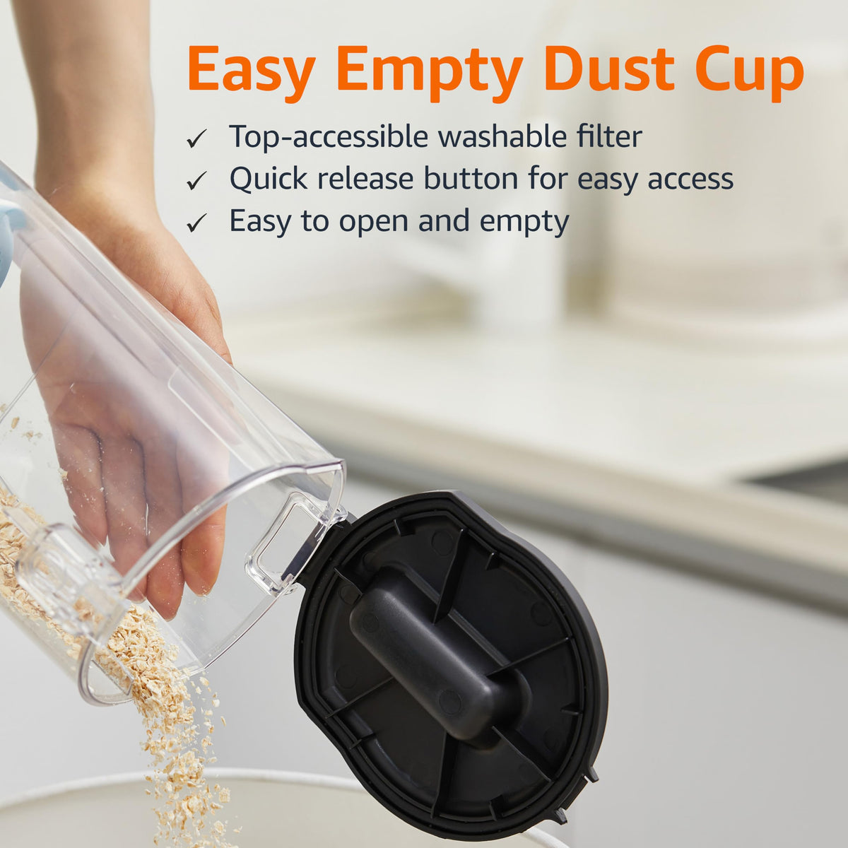 Upright Bagless Vacuum Cleaner, Washable Filter, 1.7L Dust Cup, Black/White J41493