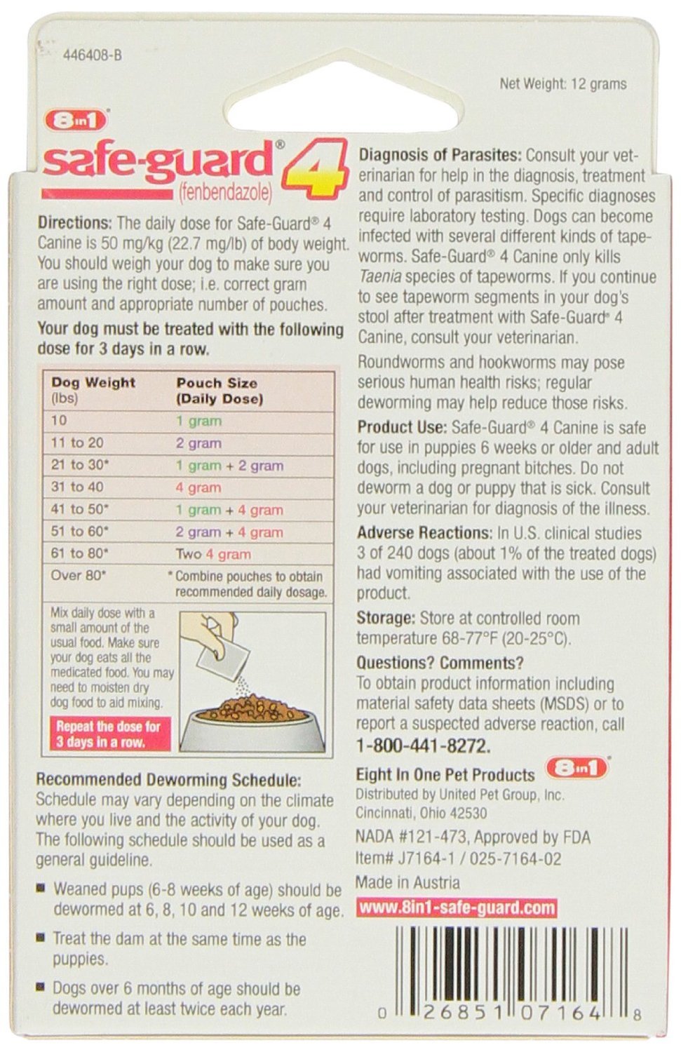 Canine Dewormer for Large Dogs 4-Gram Pack of 2 O7205