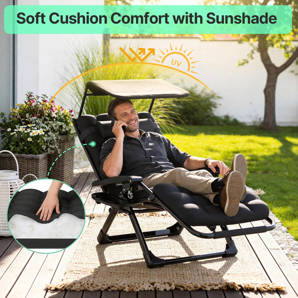 Zero Gravity Reclining Camping Chair with Canopy X473