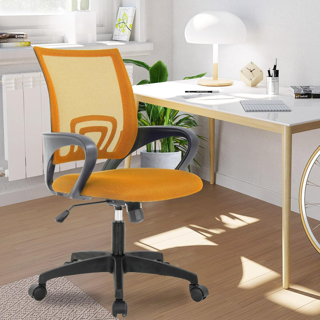 Orange Mesh Mid-Back Office Chair O318