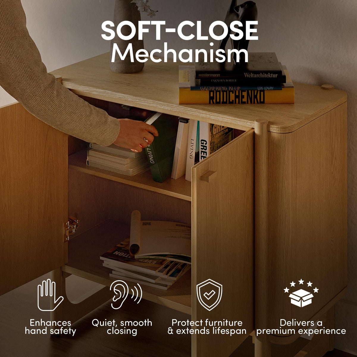 Solid Wood Accent Cabinet & Media Console Y375