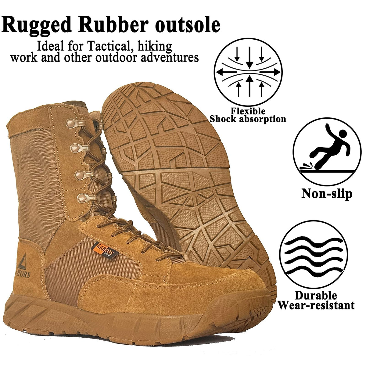 Coyote Brown Lace Up Tactical Boots L473059