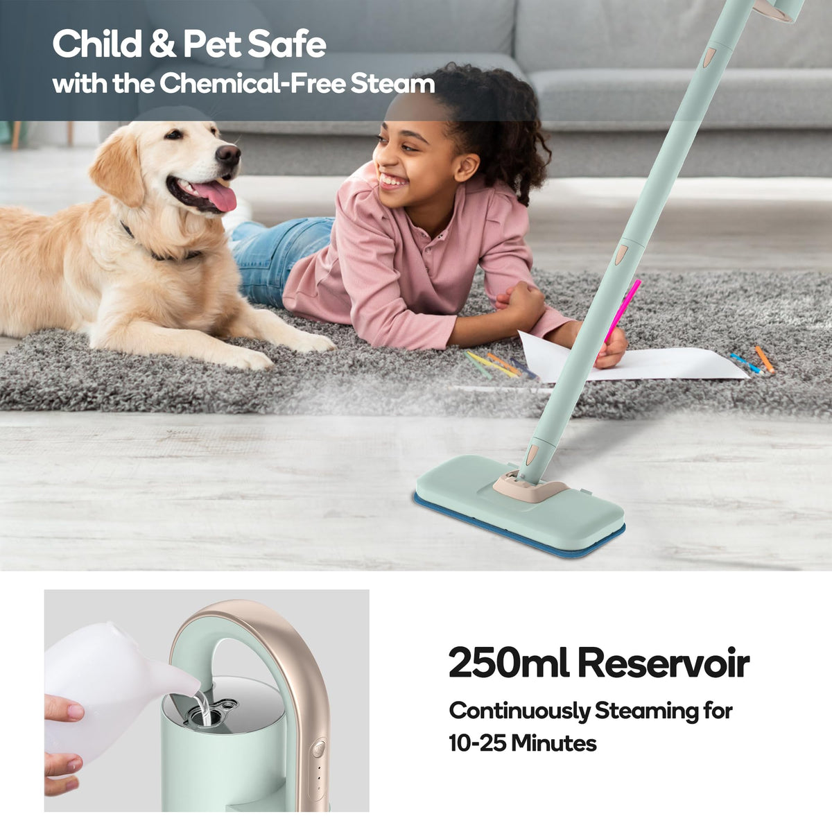 1200W Steam Mop & Handheld Cleaner L5140