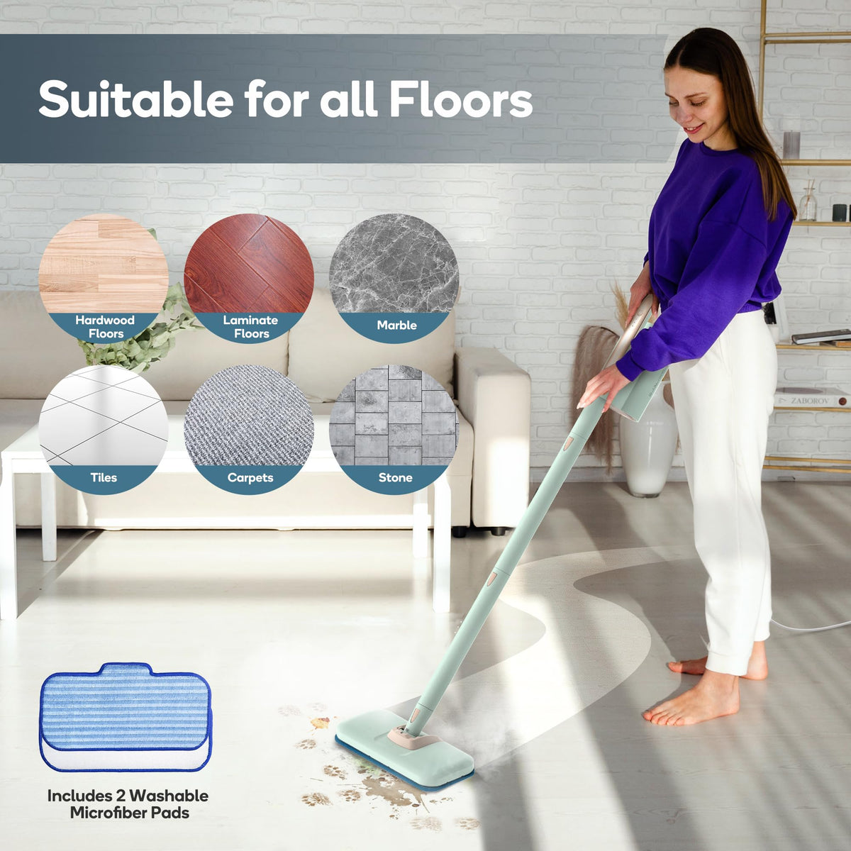1200W Steam Mop & Handheld Cleaner L5140