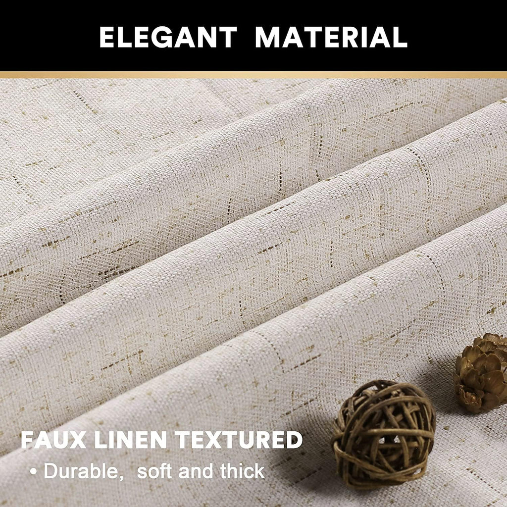 Blackout Curtains 84 Inches Long Faux Linen Thermal Insulated W100 X L84 Inch I570707