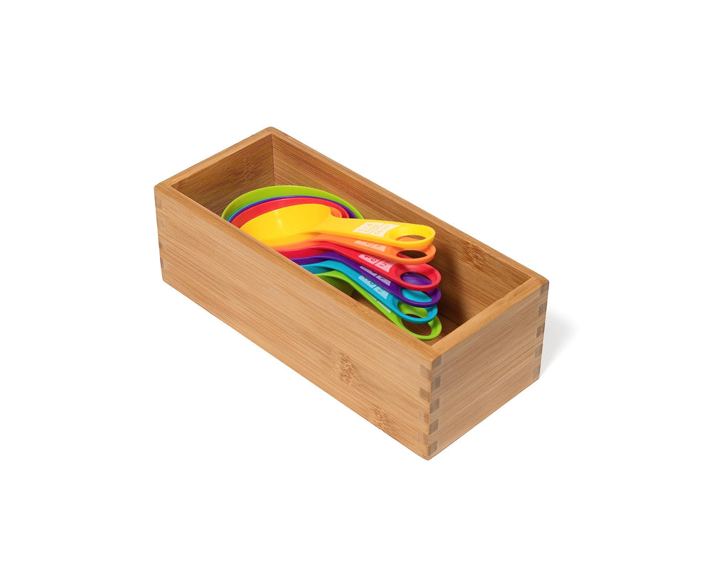Bamboo Wood Utensil Holder Storage Box O93794