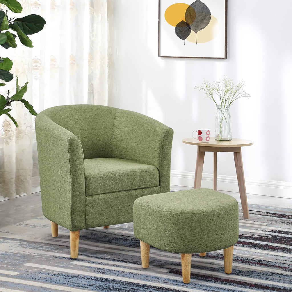 Green Accent Chair with Ottoman J74861