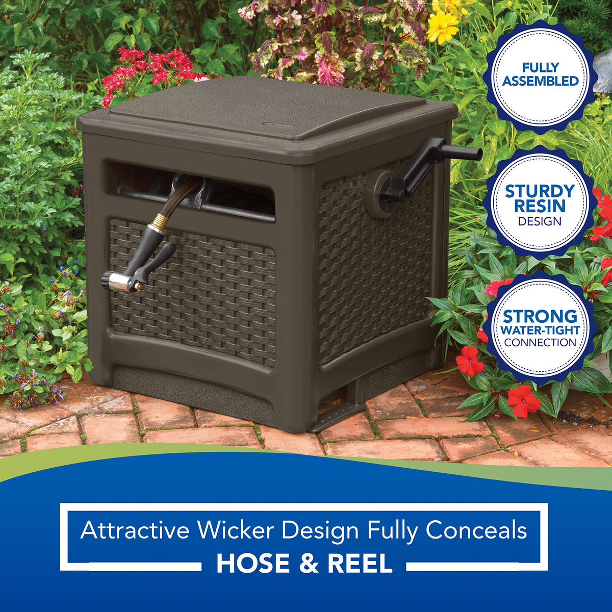 Outdoor Resin Wicker Hose Hideaway L300