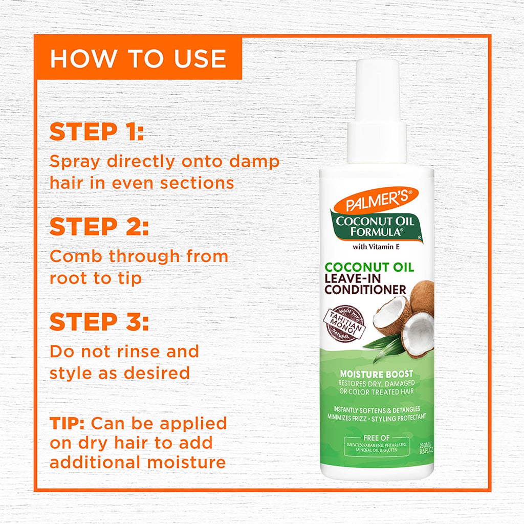Coconut Oil Leave-In Conditioner Spray 8.5 Oz K3515