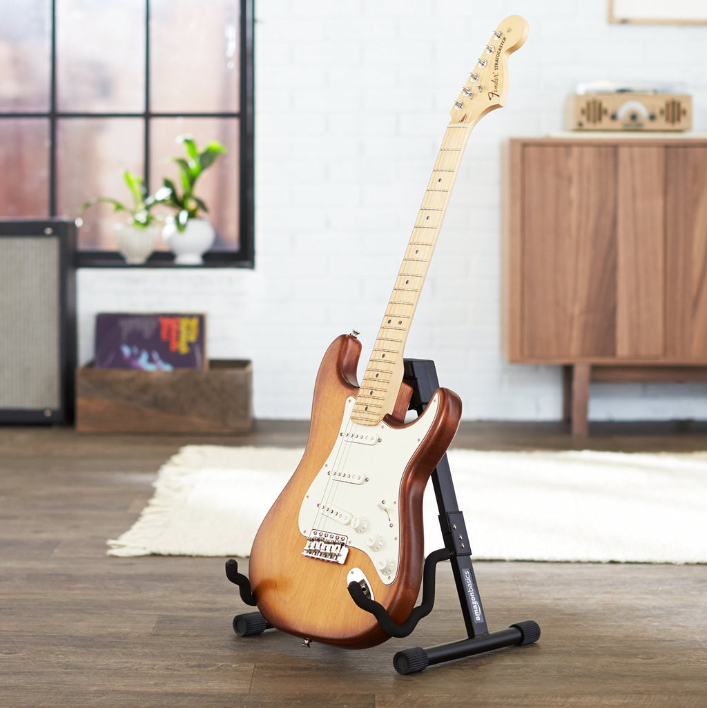 Adjustable Folding Guitar Stand with Padded Foam, Black J1773