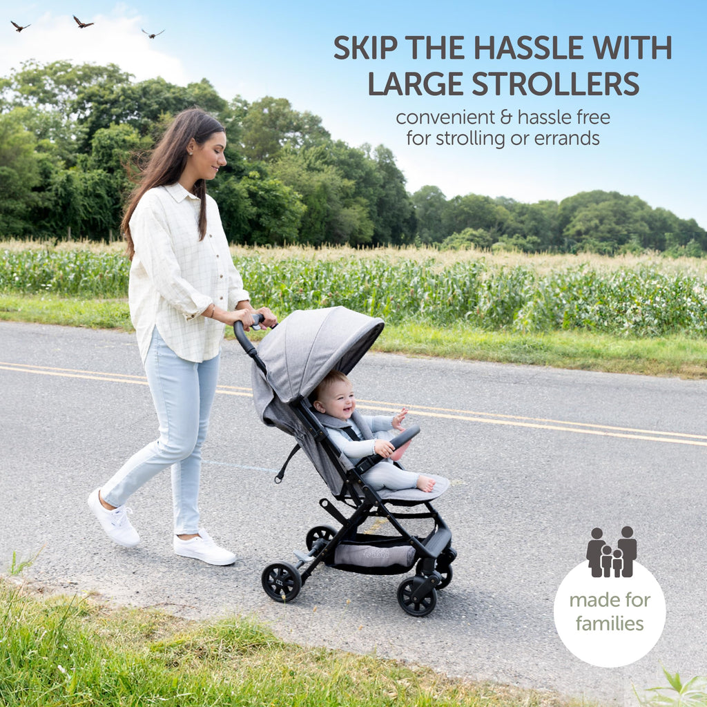 Lightweight Compact Travel Stroller with Canopy, Storage Basket & Recline N78781