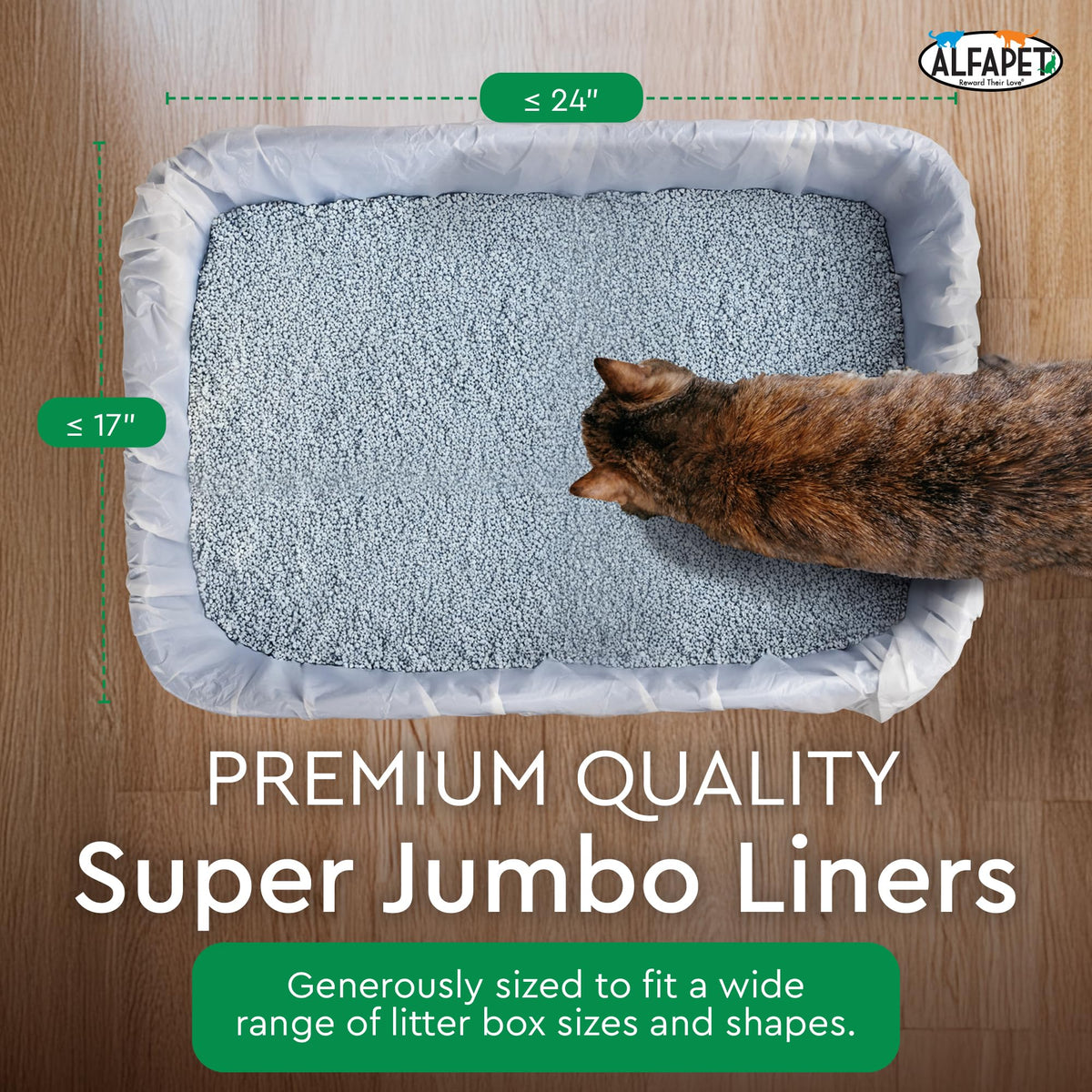 Super Jumbo 15Count Tear-Resistant Waterproof Cat Litter Box Liners R58386