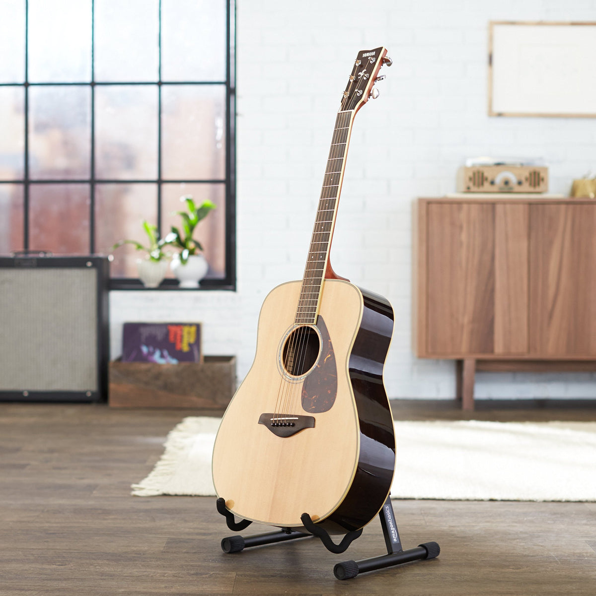 Adjustable Folding Guitar Stand with Padded Foam, Black J1773
