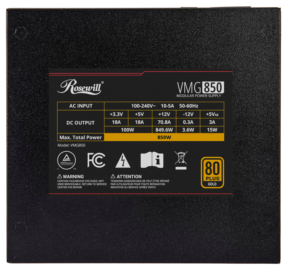 850W 80+ Gold Full Modular ATX 3.0 Power Supply N294