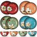 12 Pcs Floral Ceramic Dinnerware Set for 4 I241861