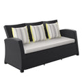 Light Grey Cushions Wicker 1-Piece Patio Sofa Q33165