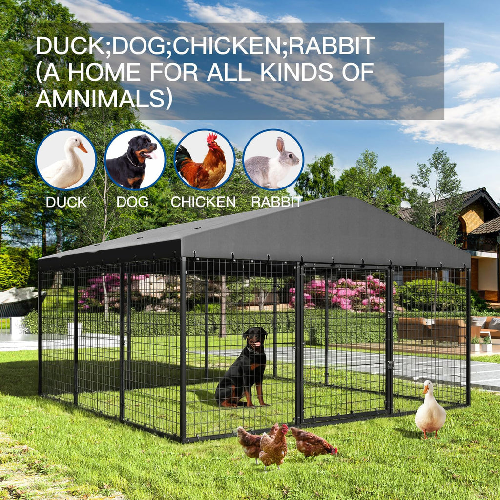10 x 10 x 6 FT Outdoor Dog Kennel K9453
