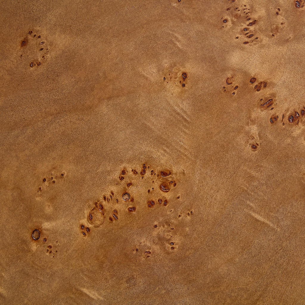 43" Walnut Burl Wood Veneer MDF Coffee Table with Pedestal A8625