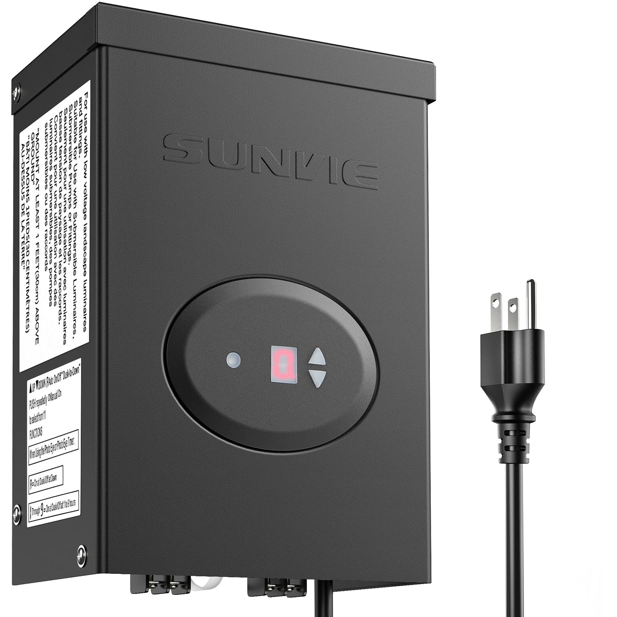 200W Low Voltage Landscape Lighting Transformer with Timer and Photocell Sensor W923530